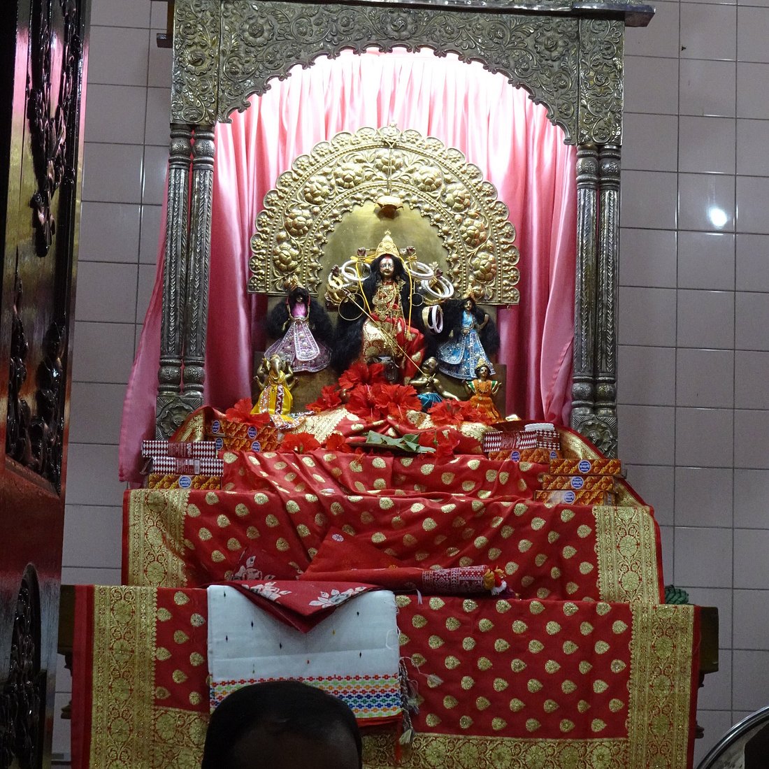 Inside Dhakeshwari sanctum